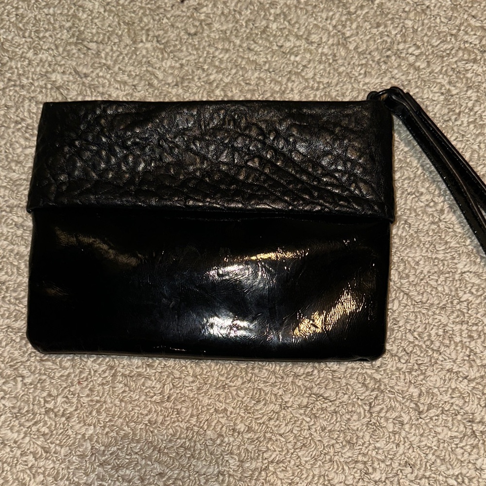Simply Vera Vera Wang Black Leather Clutch